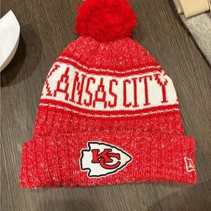 Kansas City Chiefs Red Knit Pom Beanie